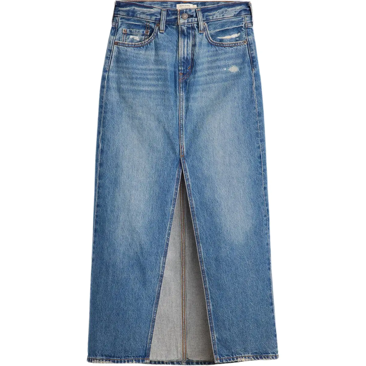 Levi's Ankle Column Skirt Denim Long Skirt Women's Blue