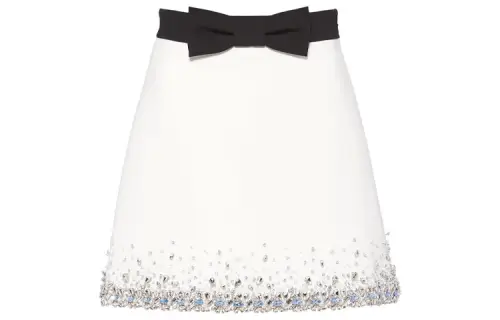 MIU MIU Casual Short Skirts Women's White Moderate Short A Line Skirt