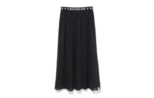 A BATHING APE Casual Long Skirts Women's Long Pleated Skirt
