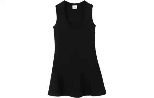 Burberry Sleeveless Dresses Women's Black Crew Neck Moderate Mid Length