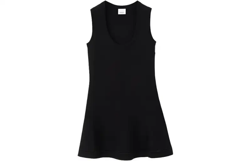Burberry Sleeveless Dresses Women's Black Crew Neck Moderate Mid Length