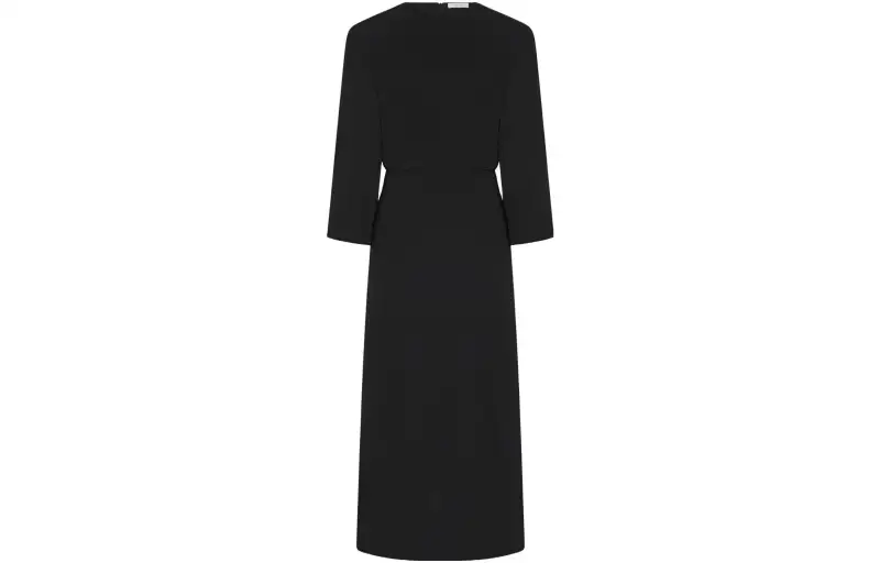 THE ROW Long Sleeved Dresses Women's Black Crew Neck Moderate Long