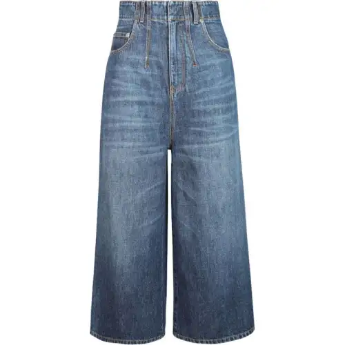 DIOR Jeans Women's Blue Moderate Wide Leg Pants