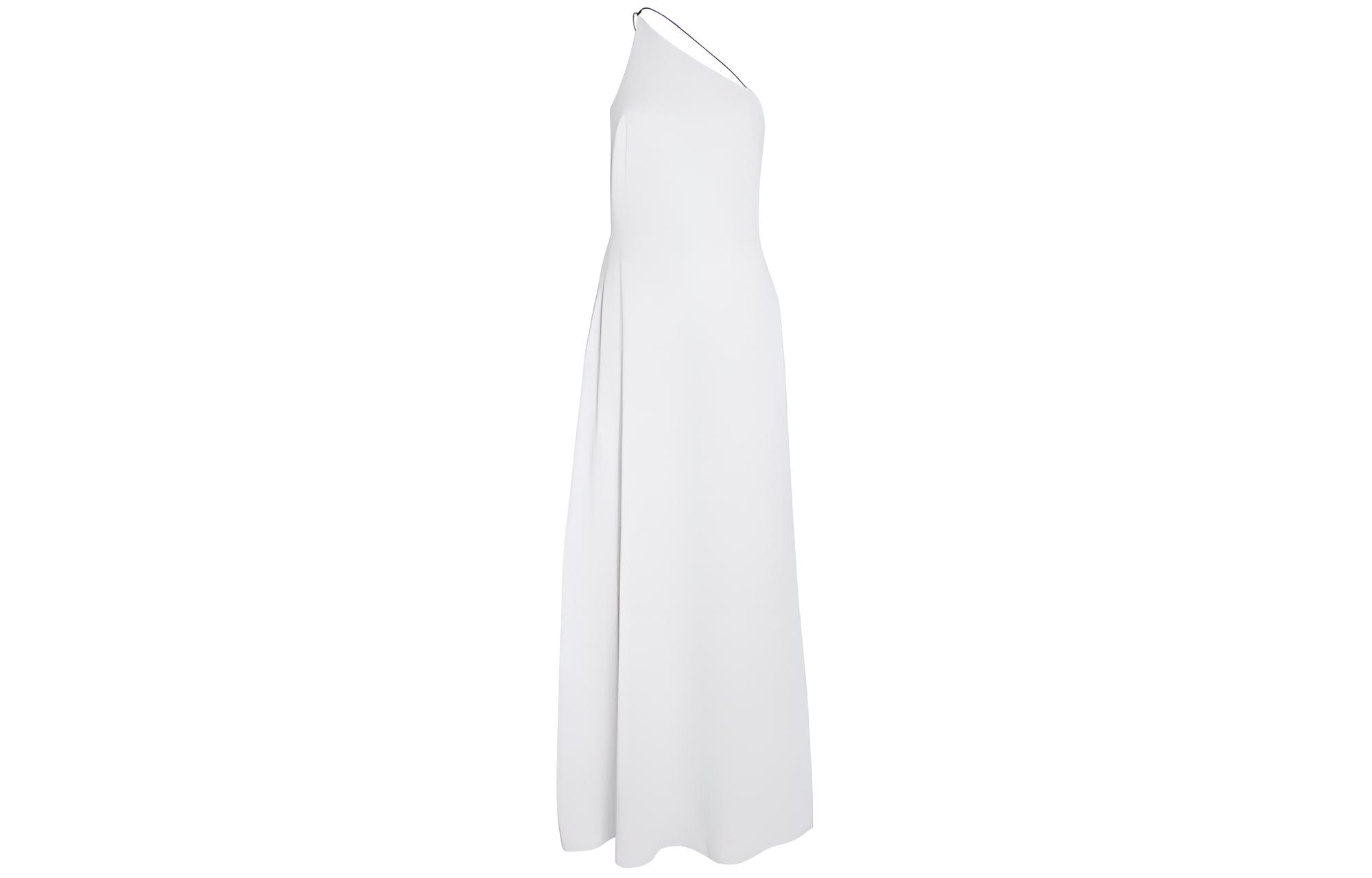 CALVIN KLEIN Slim One Shoulder Slip Dress Slip Dress Women's White