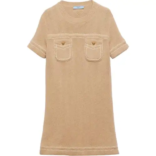 PRADA Knitted Cotton Mini Dress