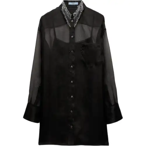 PRADA FW24 Long Sleeved Dress Women's Black