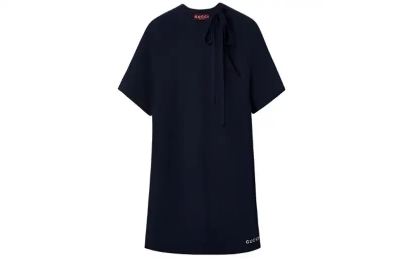 GUCCI SS24 Short Sleeved Dress Women's Dark Blue