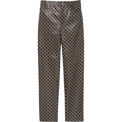 GUCCI Leather Pants Men's Brown