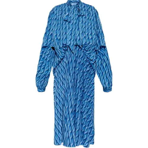 Balenciaga Pattern Tie Detailed Dress