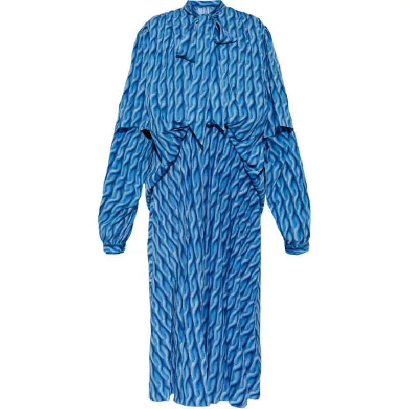 Balenciaga Pattern Tie Detailed Dress