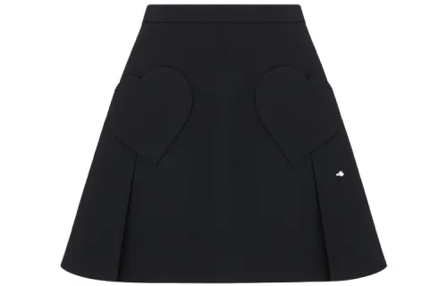 DIOR Quarterly New Products Casual Short Skirts Women's Black Moderate Short A Line Skirt