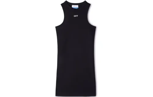 OFF WHITE Sleek Rowing Sleeveless Mini Dress