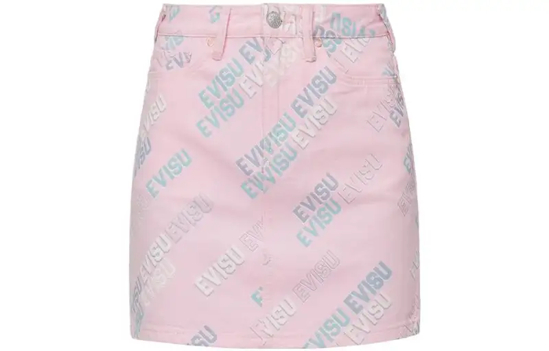 EVISU Casual Short Skirts Women's Light Pink Moderate Short A Line Skirt