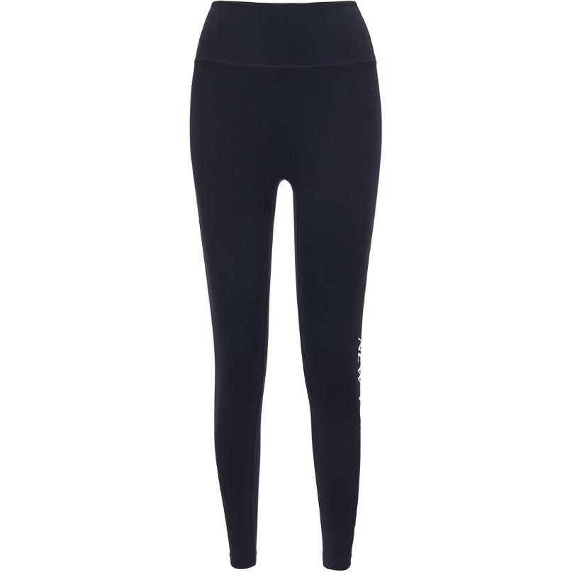 Женские штаны MLB High Waist Letter Print (черные)