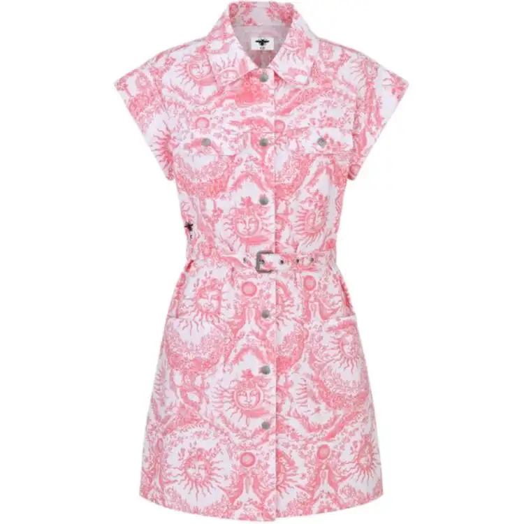 Christian DIOR All Over Printed Belted Dress