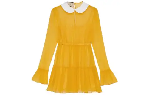 GUCCI Ruffled Hem Chiffon Dress