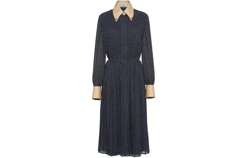 Prada polka-dot georgette dress