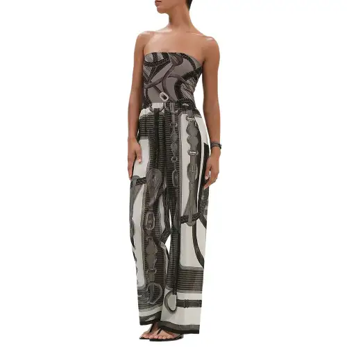 HERMES Jumpsuit Women's Charcoal Brown