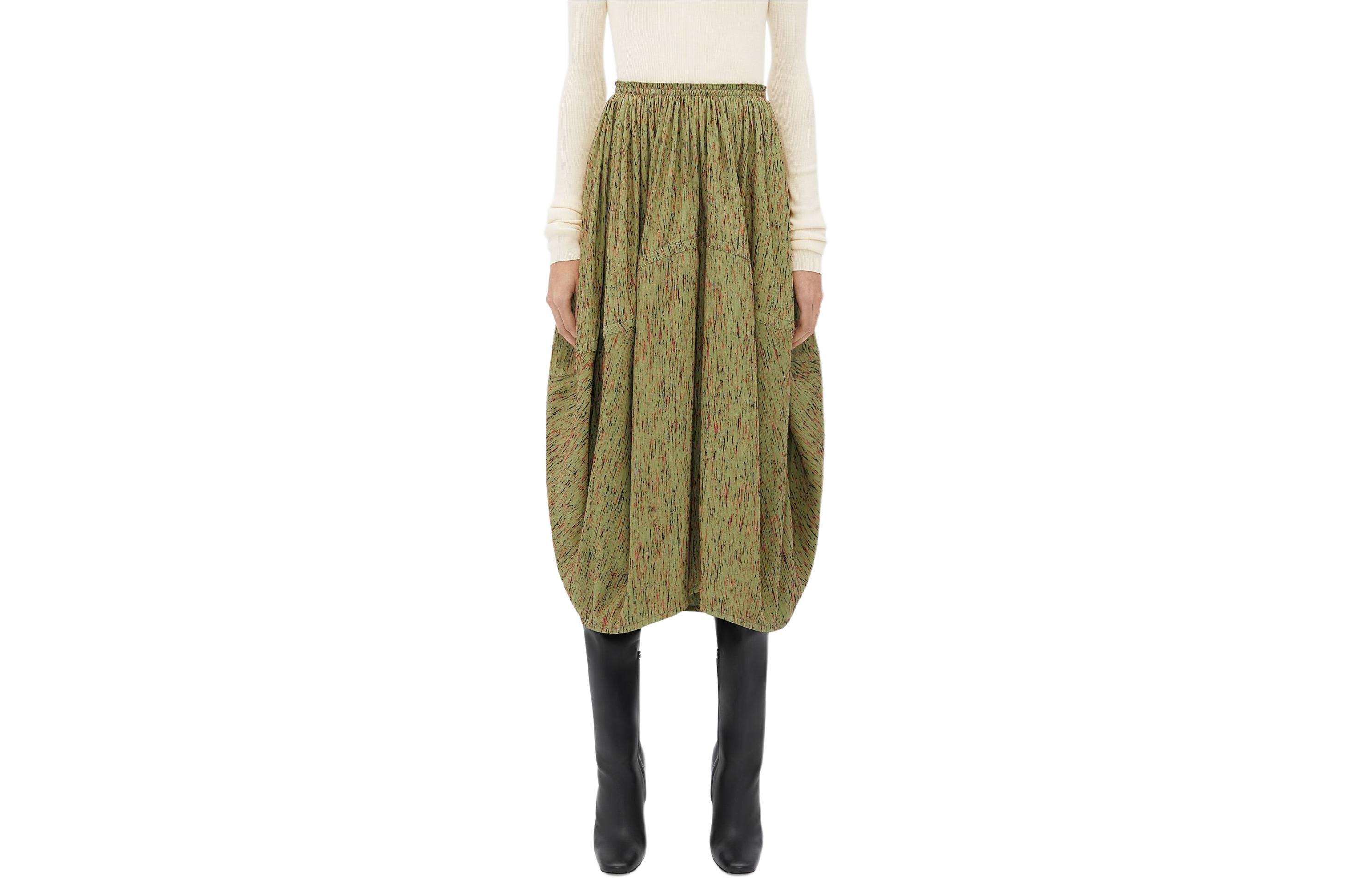 Bottega Veneta SS24 Casual Long Skirt Women's Laurel Leaf