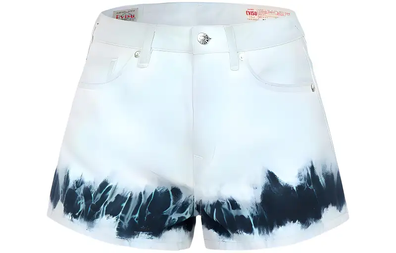 EVISU Denim Shorts Women's Denim Blue Moderate Straight Fit Pants