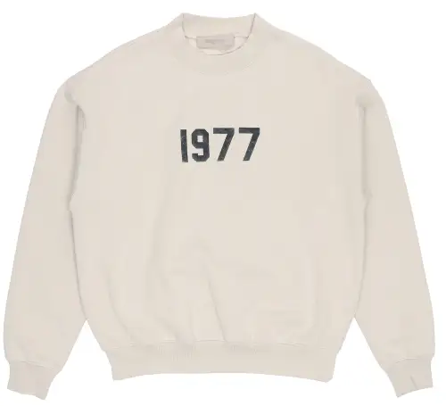 Fear of God Essentials 1977 Series SS22 Kids Crew Neck Sweatshirt Wheat Digital Printed Round Neck Long Sleeve Pullover Sweatshirt Children's Wheat Color