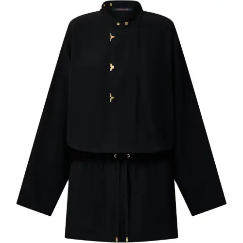 Lv Long Sleeved Lavallière Dress