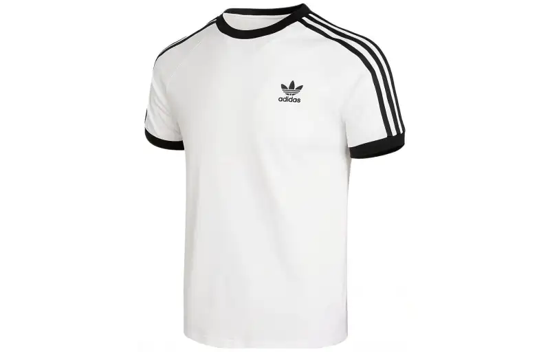 Adidas originals ADICOLOR 3-STRIPEST shirt Tee Logo letter stripe print round neck short sleeves white