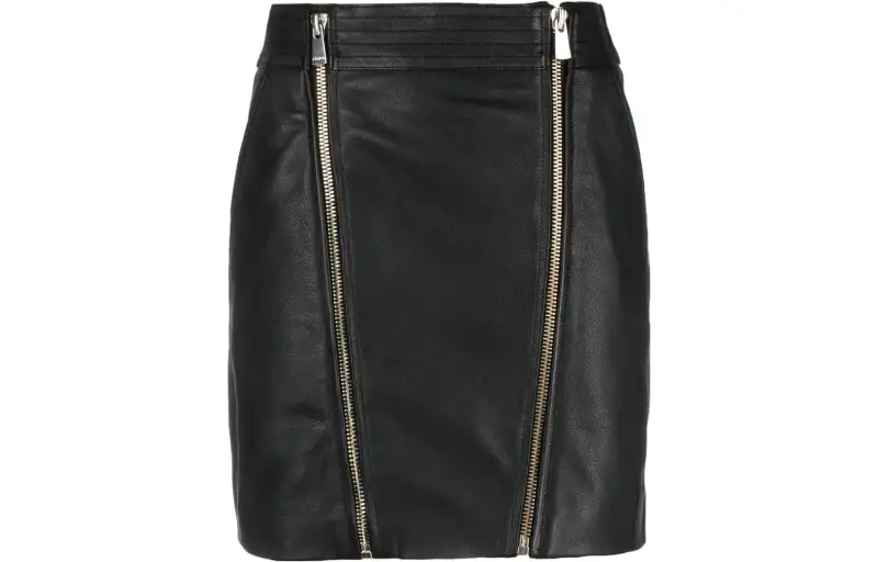 PINKO Black mini-skirt with zipper, high waist