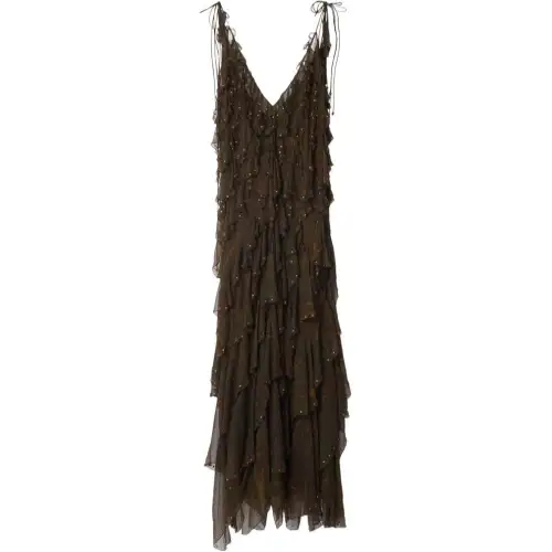 Burberry SS24 Slip Dress Women's Olive