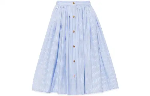 Miu Miu stripe-print chambray midi skirt