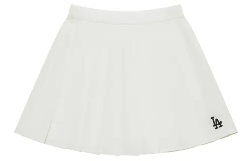 MLB MLB, pleated skirt, trousers, creamy mini-skirt, with embroidery, with your logo imprint, high waist