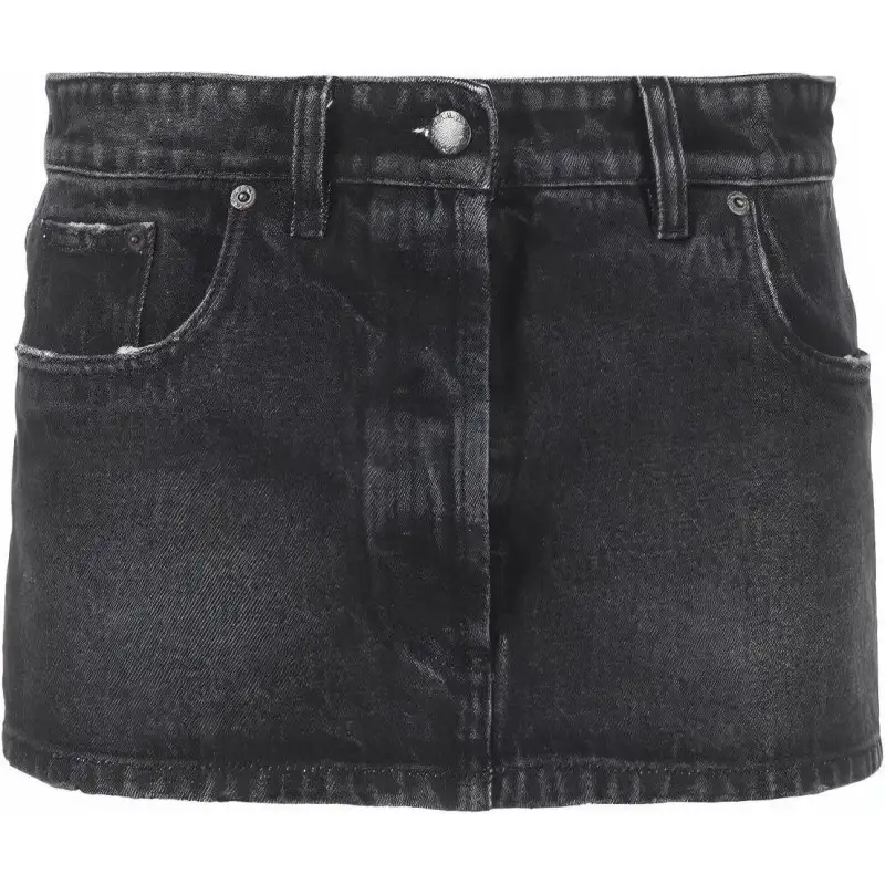 PRADA Denim Washed Ultra Mini Skirt 'Black'