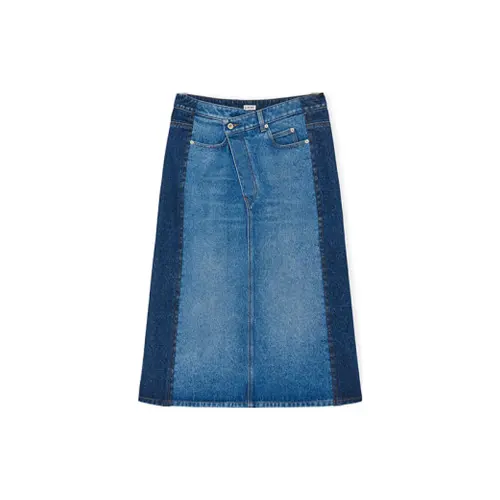 LOEWE Casual Long Skirts Women's Blue Moderate Mid Length Other