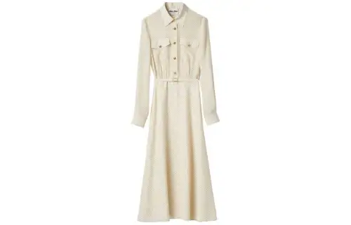 Miu Miu micro-dot crepe midi dress