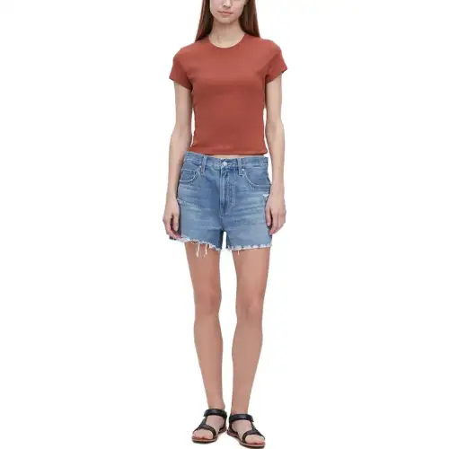 UNIQLO Denim Shorts Women's Lake Blue Moderate