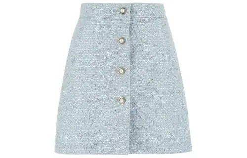 MIU MIU Casual Short Skirts Women's Blue Moderate Short Bodycon Skirt