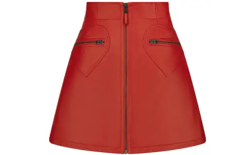DIOR FW21 Leather Short Skirts Women's Red