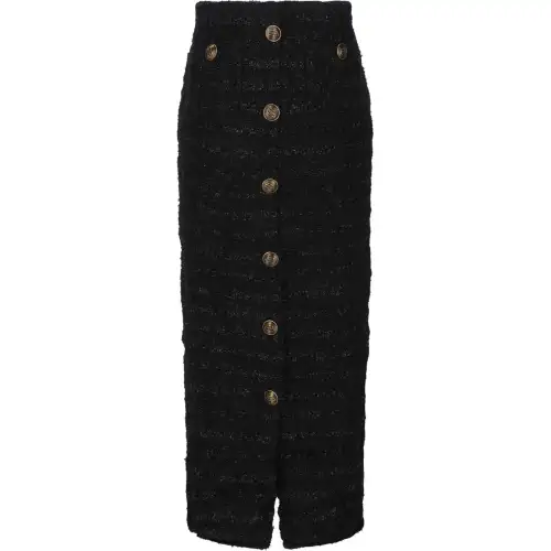 Balenciaga Buttoned Tweed Skirt