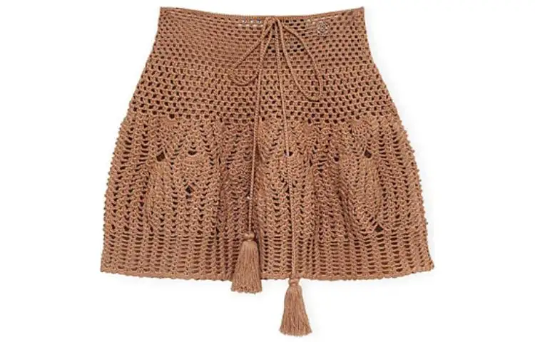 LOEWE Casual Short Skirts Women's Khaki Moderate Short A Line Skirt
