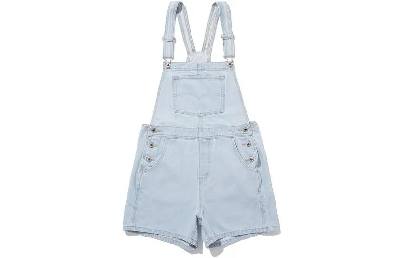 Levi's Denim Shorts Women's Light Indigo Moderate Overalls