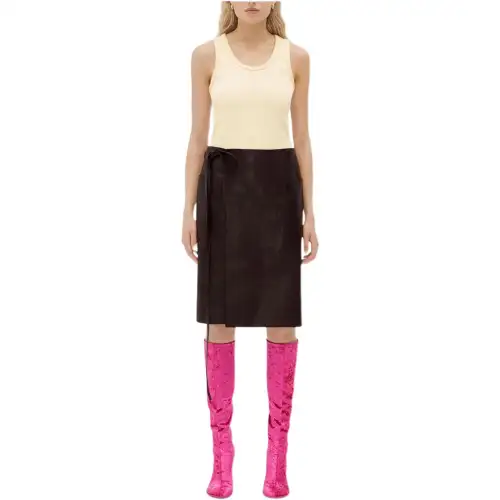 Bottega Veneta Casual Long Skirt Women's Brown