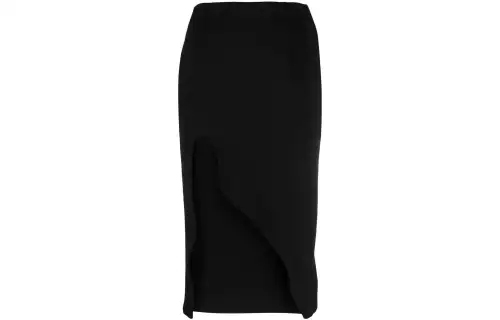 OFF-WHITE Asymmetrical colored black skirt, mid-length