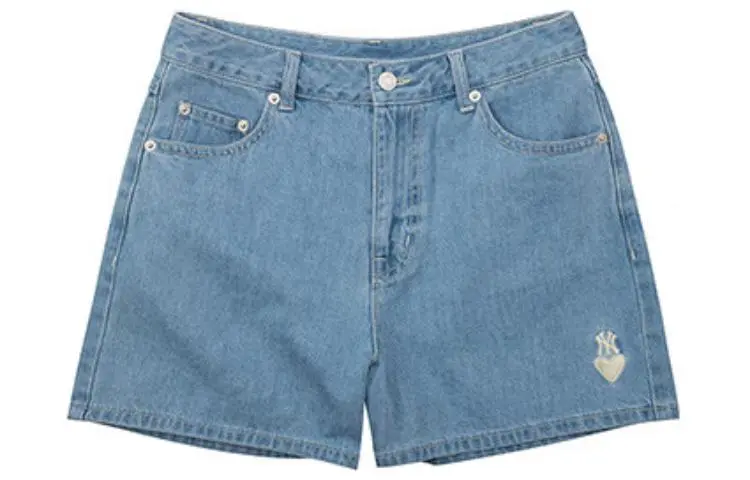 MLB MOCO Love Series Denim Shorts Women's Light Blue Moderate Bermuda Shorts