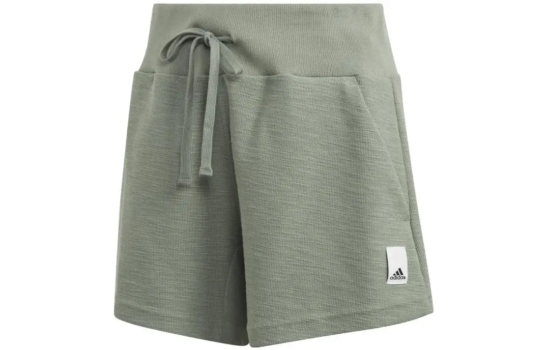 Adidas Sports Shorts Women's Light Green Moderate Straight Fit Pants