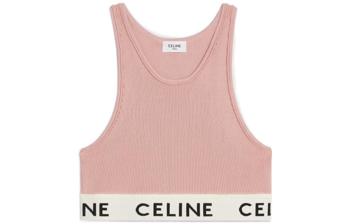 Женский топ CELINE CELINE FW22 Logo (розовый)