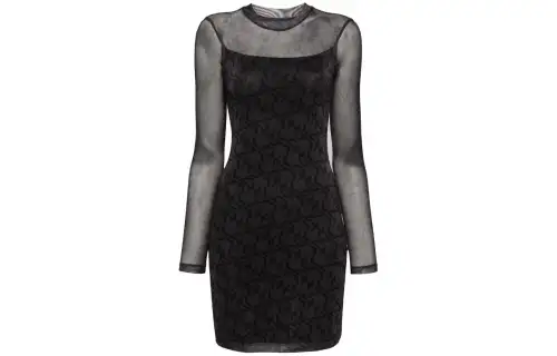 KARL LAGERFELD / Karl Lagerfeld Jeans Logo-print Mesh Mini Dress