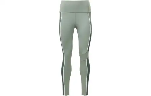 Reebok LUX HIGH WAISTED COLORBLOCK LEGGINGS Sports Pants Women's Gray Green