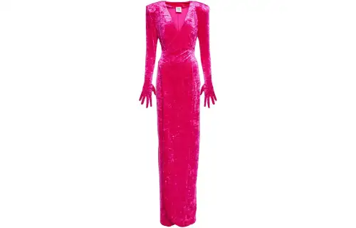 Vetements Evening Velvet Dynasty Dress With Gloves 'Pink'