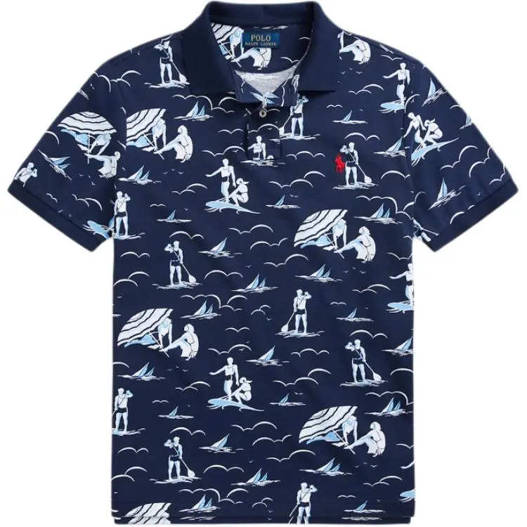 Polo Ralph Lauren Polo Shirt Custom Slim Fit Men's Blue