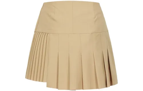 EVISU Casual Short Skirts Women's Taupe Moderate Short Pleated Skirt
